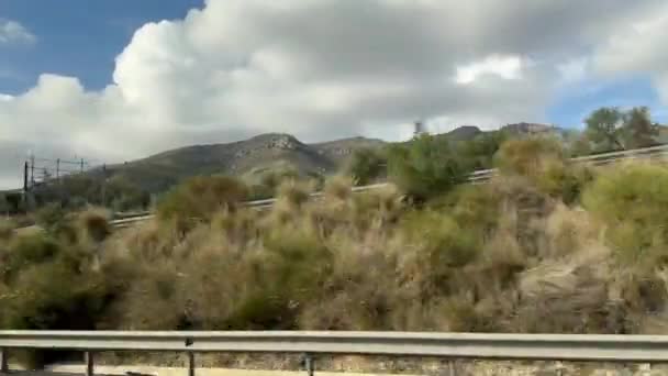 Sotogrande Španělsko Ledna 2024 Denní Pohled Krajinu Vozidla Zobrazujícího Cestu — Stock video