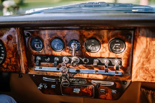 Valmiera Latvia August 2023 Detailed View Classic Car Dashboard Various — Stock Photo, Image