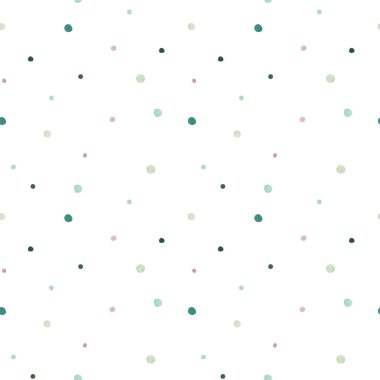 Tatlı, pürüzsüz desen, yeşil ve pembe noktalar, suluboya..