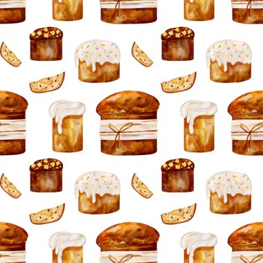 Paskalya Yumurtası ve Bunting Bayrakları Su Boyası Kusursuz Şenlikli Söğüt Mühürlü Bahar Tasarımı