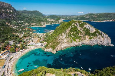 View of Paleokastritsa in Corfu, Greece