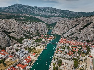 Town of Omi in Croatia on background