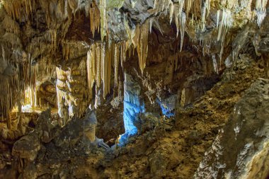 Güzel Postojna mağarası Slovenia 'yı keşfetmek Avrupa' nın en çok ziyaret edilen mağarası .