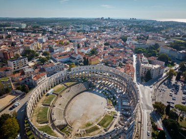 City of Pula in Croatia on background