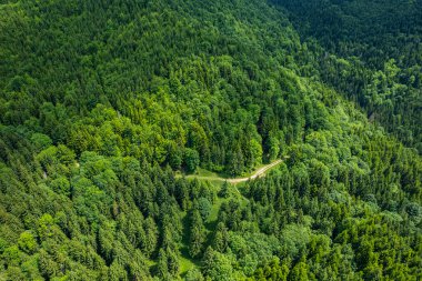 Spania Dolina, Slovakya 'da hava manzarası. Doğa manzarası
