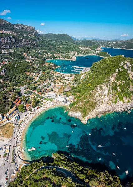 View of Paleokastritsa in Corfu, Greece