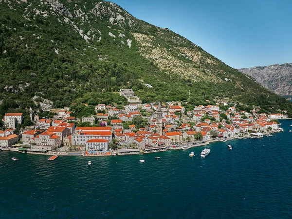 Město Perast Černé Hoře Pozadí — Stock fotografie