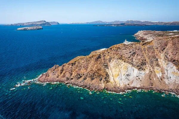 Farol Akrotiri Santorini Grecia — Fotografia de Stock