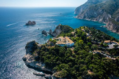 View of Paleokastritsa in Corfu, Greece