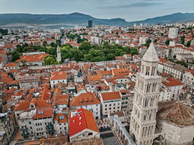 City of Split in Croatia on background