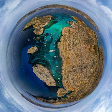 Island of Comino in Malta on background
