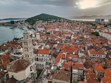 City of Split in Croatia on background