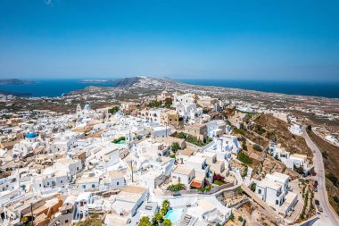aerial view on Santorini island, Greece