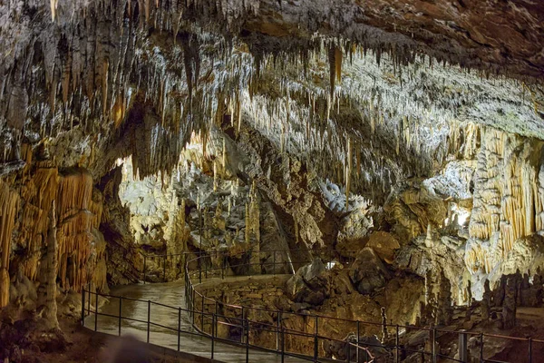 Utforska Vackra Postojna Grotta Slovenia Den Mest Besökta Europeiska Grottan — Stockfoto