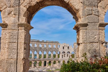 City of Pula in Croatia on background