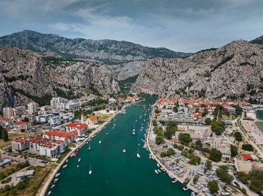 Town of Omi in Croatia on background