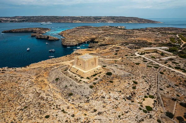 Ilha Comino Malta Segundo Plano — Fotografia de Stock