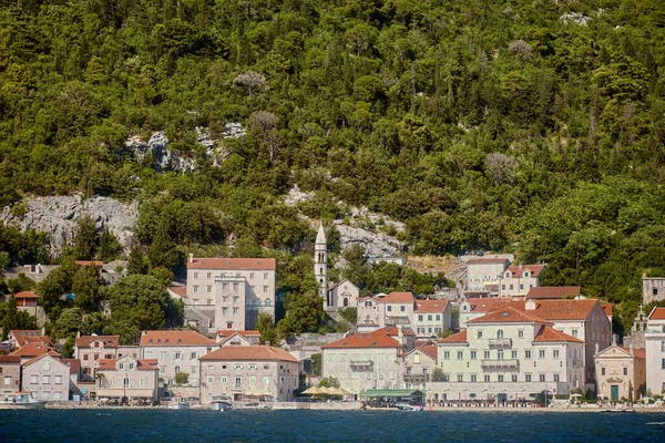 Cidade Perast Montenegro Segundo Plano — Fotografia de Stock
