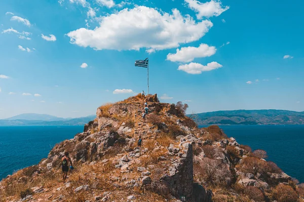 Остров Гидра Греции Заднем Плане — стоковое фото