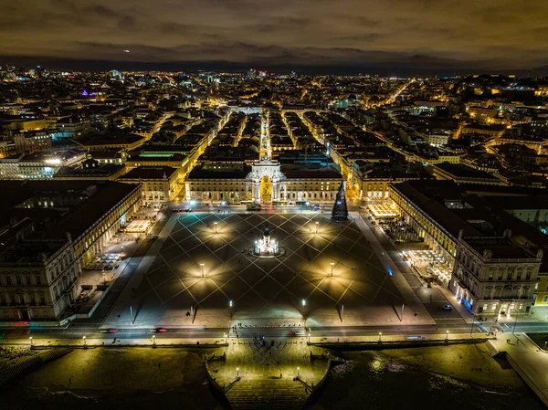 Stad Lissabon Nachts Portugal — Stockfoto