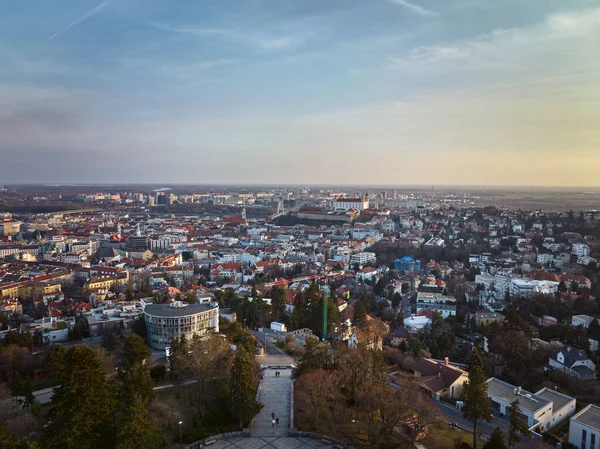Aerial Drone View Slavin Bratislava Castle Slovakia — Stock Photo, Image