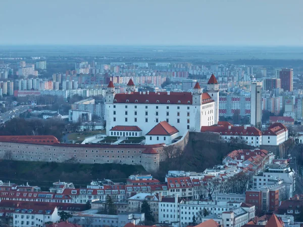 Aerial Drone View Slavin Bratislava Castle Slovakia — Stock Photo, Image