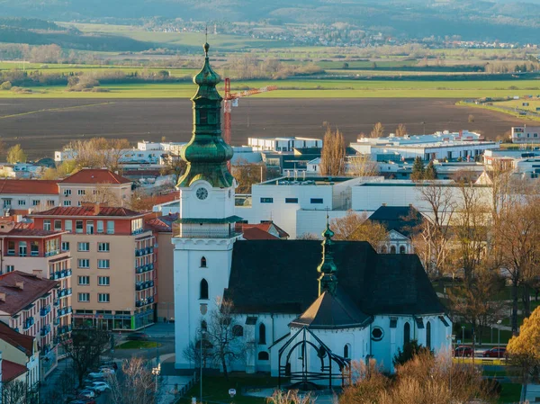 stock image Aerial drone view of Zvolen Castle and city Zvolen in Slovakia 
