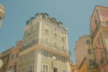 Lizbon, Portekiz 'deki güzel eski binalar, süslü tasarımları ve karmaşık ayrıntılarıyla