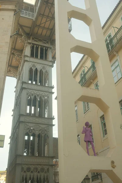 Schöne Alte Gebäude Lissabon Portugal Mit Ihren Ausgefallenen Designs Und — Stockfoto