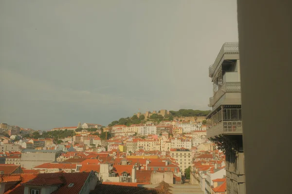 Vista Panorámica Los Hitos Históricos Lisboa Desde Una Perspectiva Aérea —  Fotos de Stock
