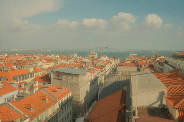 Вид Исторические Достопримечательности Лиссабона Воздушной Точки Зрения — стоковое фото
