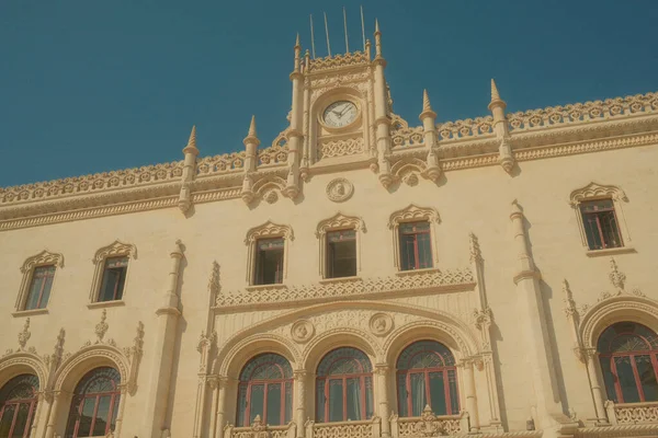 Hermosos Edificios Antiguos Lisboa Portugal Con Sus Diseños Elegantes Detalles — Foto de Stock