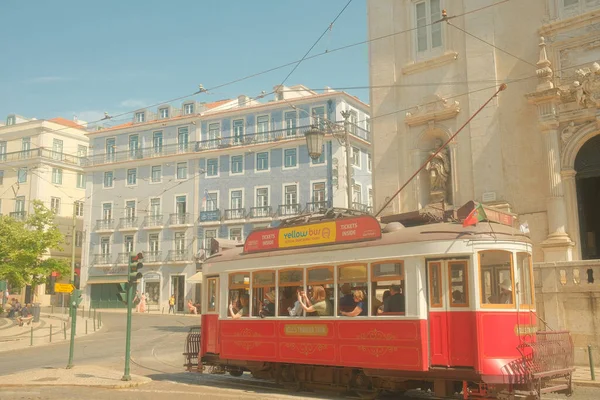 Lizbon Portekiz Haziran 2023 Lizbon Tramvay Adı Verilen Geleneksel Elektrik — Stok fotoğraf