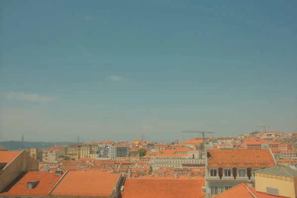 Vue Panoramique Des Monuments Historiques Lisbonne Point Vue Aérien — Photo