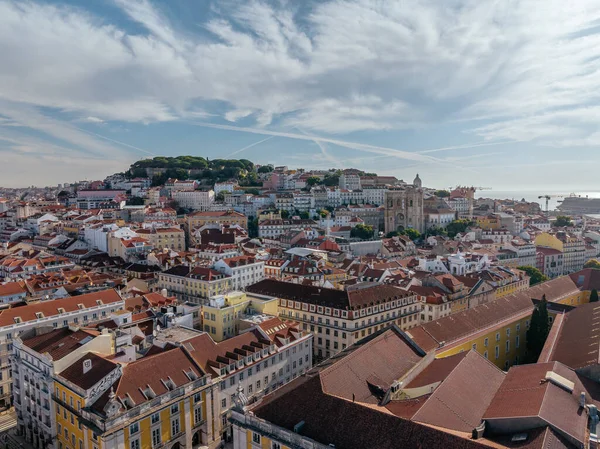 Luchtfoto Van Praca Comercio Lissabon Portugal — Stockfoto