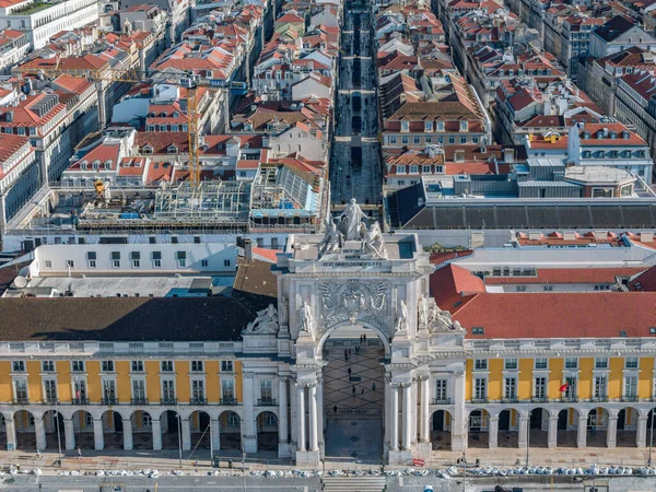 Lissabon Portugal Juni 2023 Drohnenaufnahme Des Praca Comercio Lissabon Portugal — Stockfoto