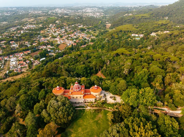 Letecký Pohled Malebný Palác Monserrate Portugalské Sintra — Stock fotografie