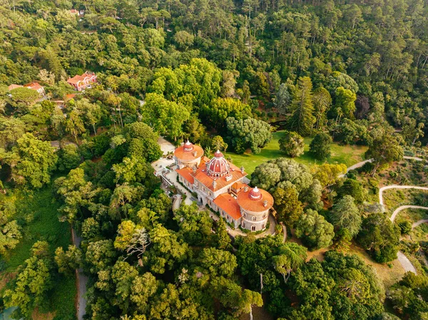 Drohnenaufnahme Des Malerischen Palastes Von Monserrate Sintra Portugal — Stockfoto