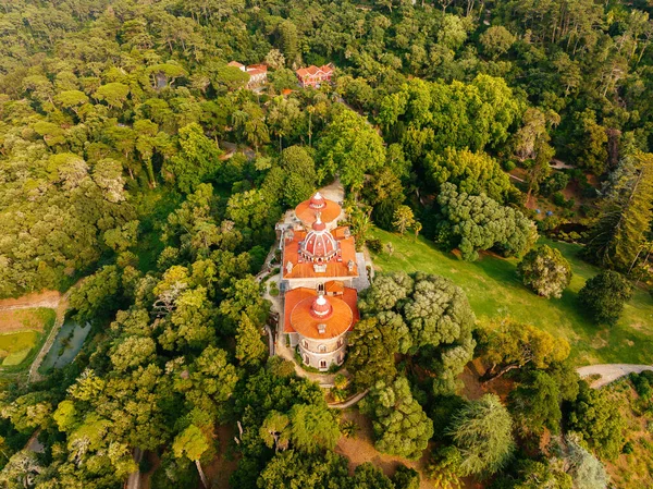 Aerial Drone View Scenic Palace Monserrate Sintra Portugal — Stock Photo, Image