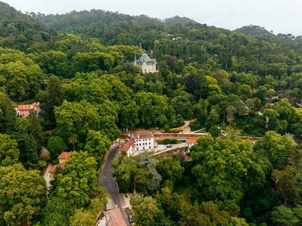 Portugal Sintra Juni 2023 Drönarperspektiv Som Fångar Den Pittoreska Utsikten — Stockfoto