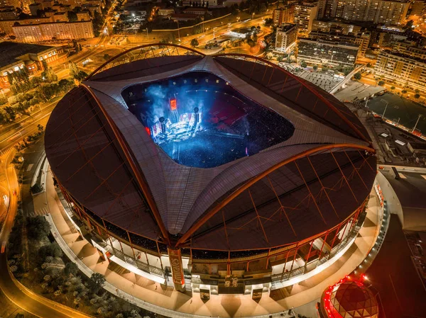 Portugalia Lisabon Czerwca 2023 Niesamowity Widok Drona Rejestrujący Tłum Fanów — Zdjęcie stockowe