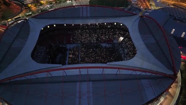 Portugalia Lizbona Czerwca 2023 Aerial Drone View Huge Crowd Fans — Wideo stockowe