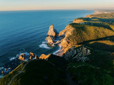 Portekiz 'deki Praia da Ursa' nın insansız hava aracı görüntüsü