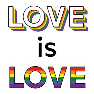 Aşk, kart, pankart ve tişört tasarımı için aşk harfleridir. Vektör illüstrasyonu