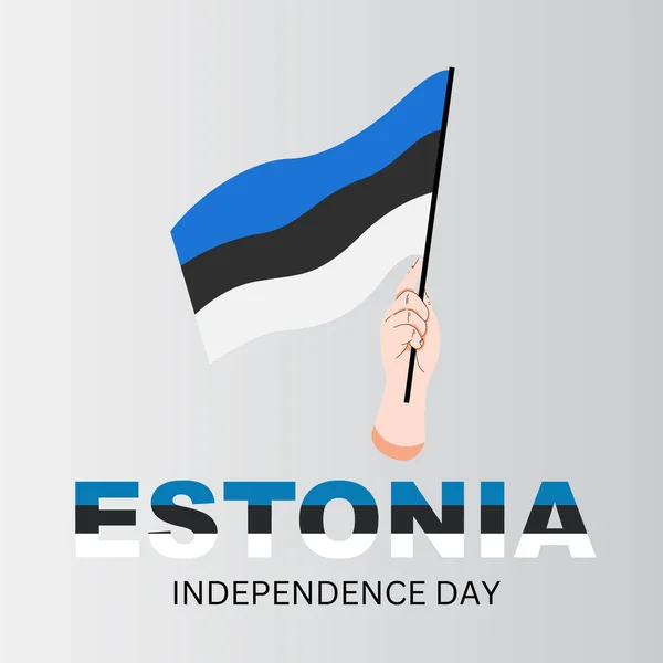 Happy Estonia Independence Day February 24Th Celebration Vector Design Illustration — Vetor de Stock