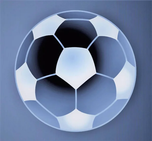 Bola Futebol Azul Futebol Conceito Esporte Isolado Fundo Azul — Fotografia de Stock