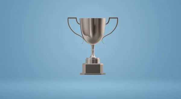 Спортивний Кубок Синьому Фоні Приз Переможцю — стокове фото