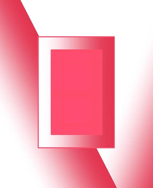 abstract illustration in white and red with rectangles