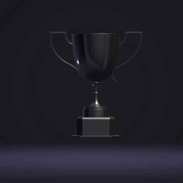 Κύπελλο Για Νικητή Σκούρο Φόντο — Φωτογραφία Αρχείου