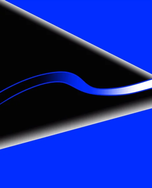 青い背景に線と波が描かれた抽象的なイラスト — ストック写真
